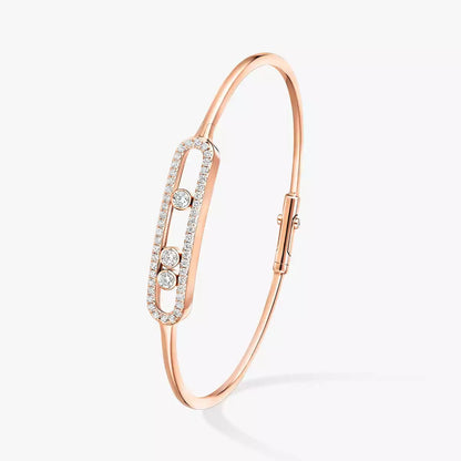 [⭐Seralia]Move Pavé Diamond Bangle Bracelet M