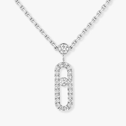 [⭐Seralia]2 Rows Rose Gold Diamond Pave_ Necklace Move Uno