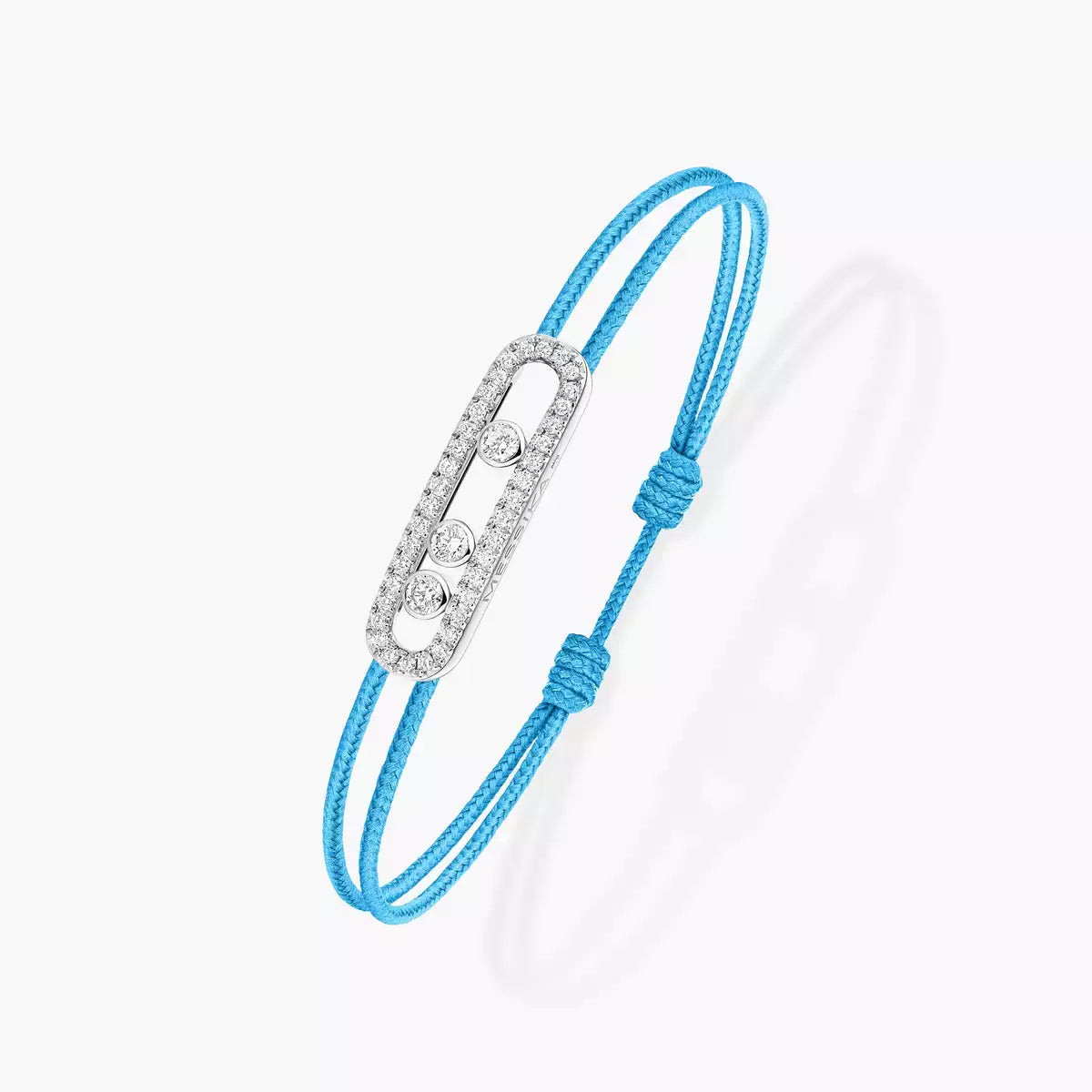 [⭐Seralia]Messika Care(s) pink cord pavé bracelet