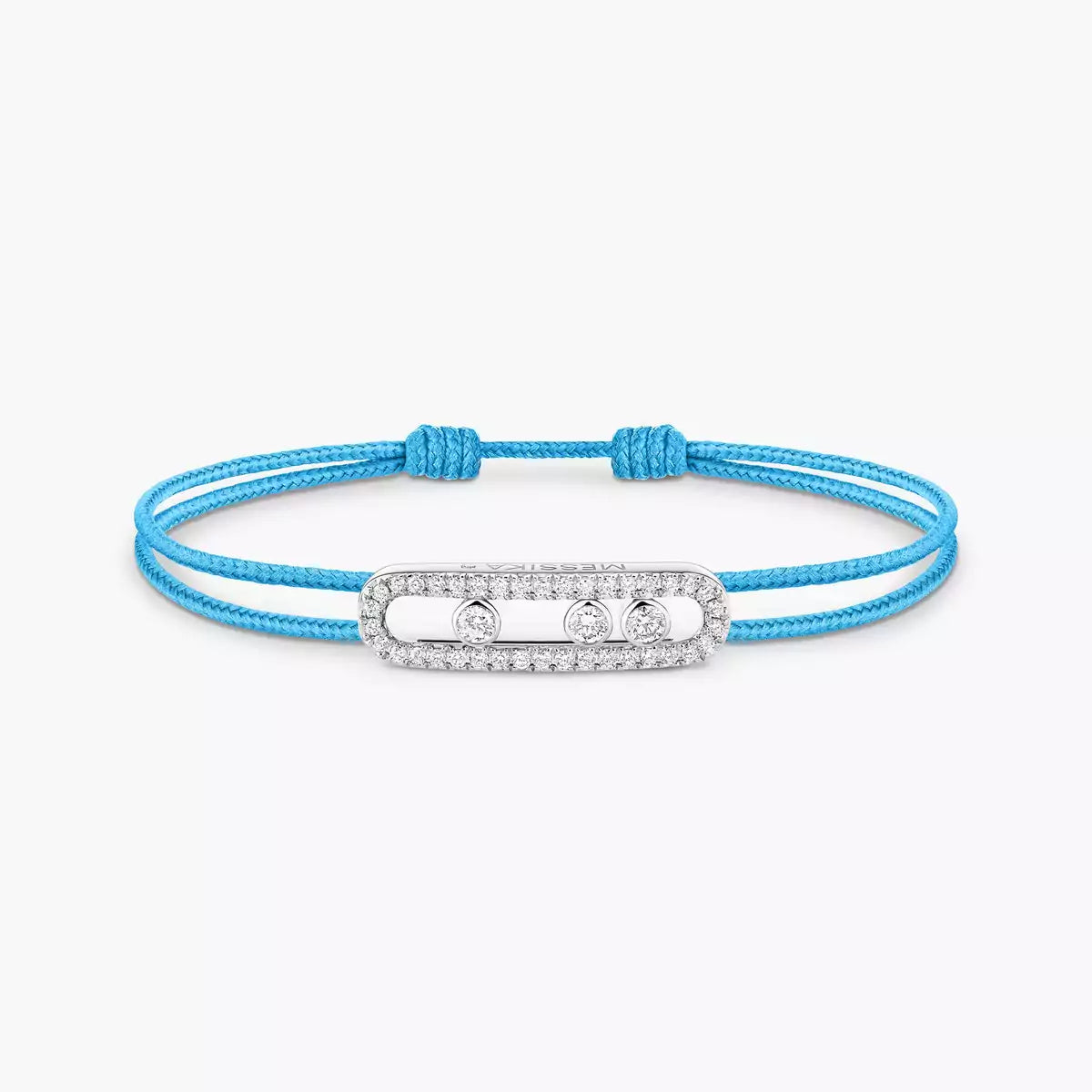 [⭐Seralia]Messika Care(s) pink cord pavé bracelet