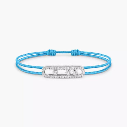 [⭐Seralia]Messika Care(s) pink cord pavé bracelet