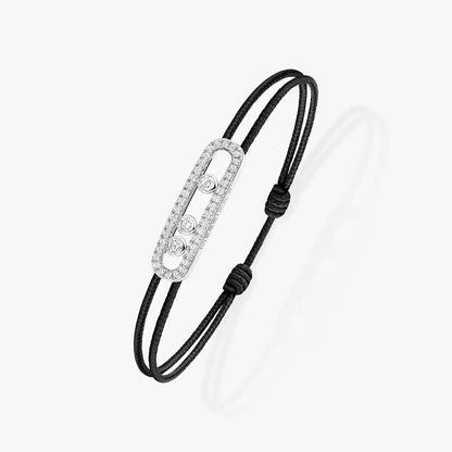 [⭐Seralia]Messika Care(s) pink cord pavé bracelet