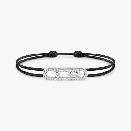 [⭐Seralia]Messika Care(s) pink cord pavé bracelet