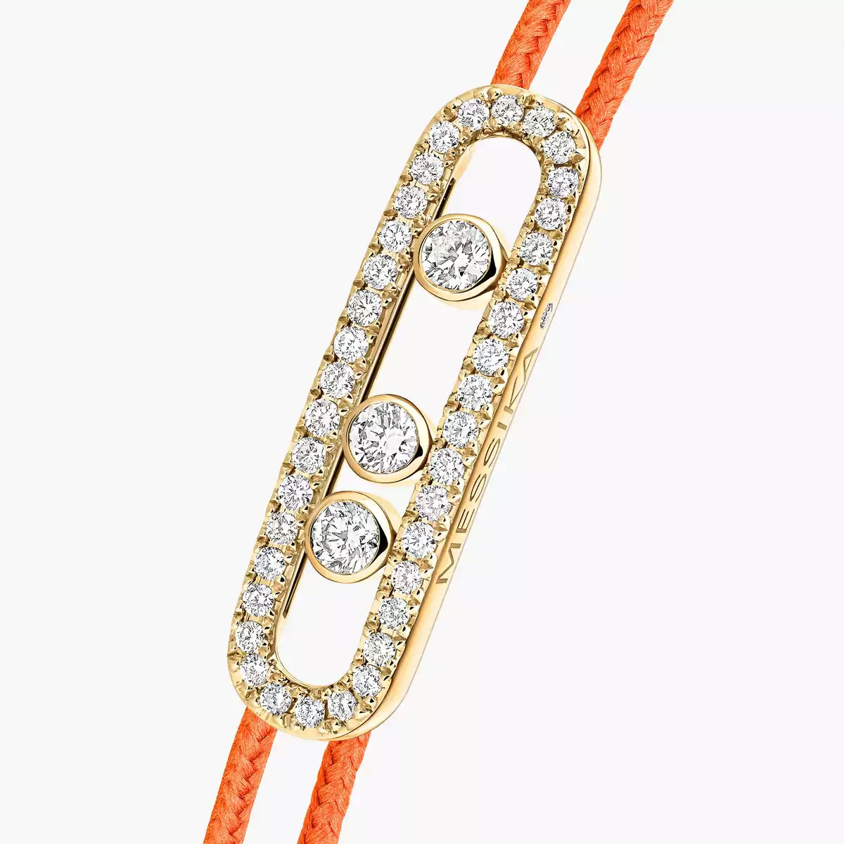 [⭐Seralia]Messika Care(s) pink cord pavé bracelet