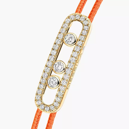 [⭐Seralia]Messika Care(s) pink cord pavé bracelet