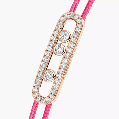 [⭐Seralia]Messika Care(s) pink cord pavé bracelet