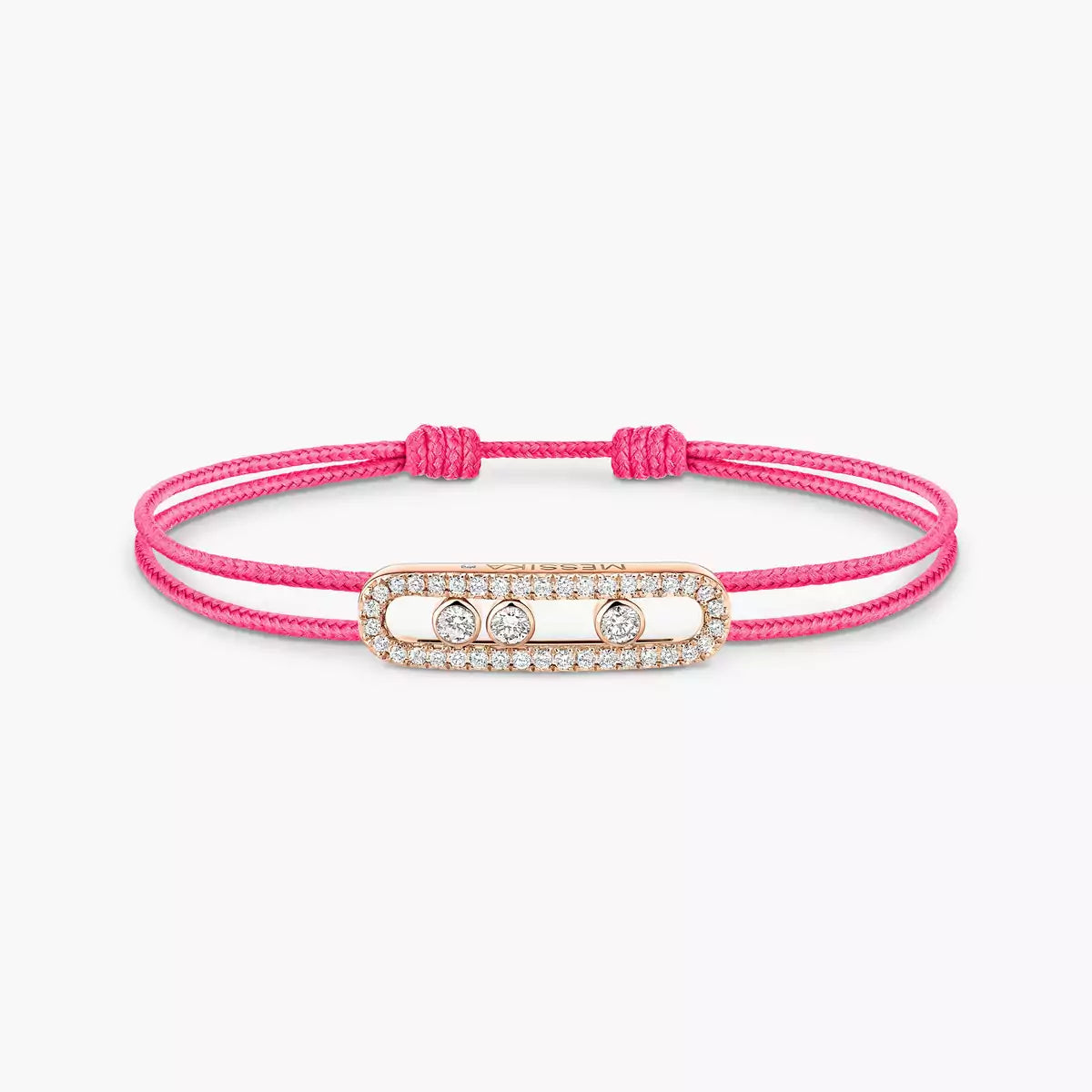 [⭐Seralia]Messika Care(s) pink cord pavé bracelet