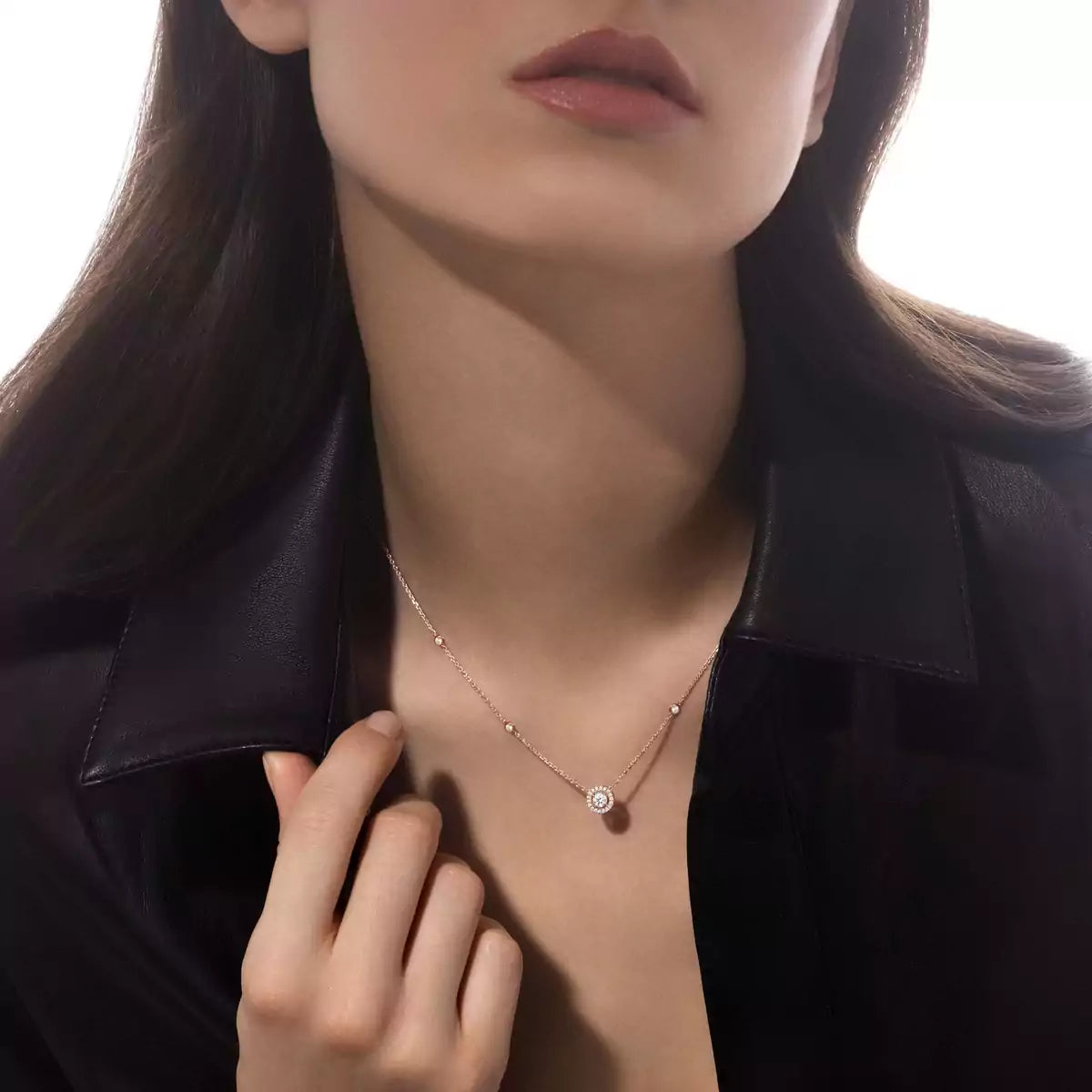 [⭐Seralia]Diamond Necklace 0,20ct Brilliant Shape Joy
