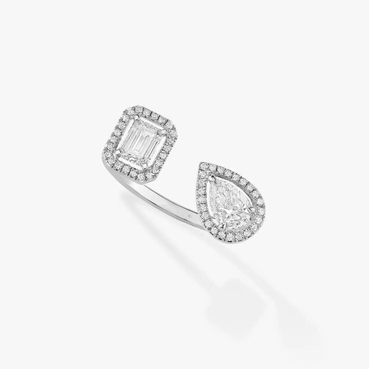 [⭐Seralia]MY TWIN TOI & MOI SILVER DIAMOND RING