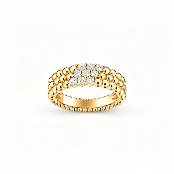 [⭐Seralia] THREE-ROW DIAMOND RING