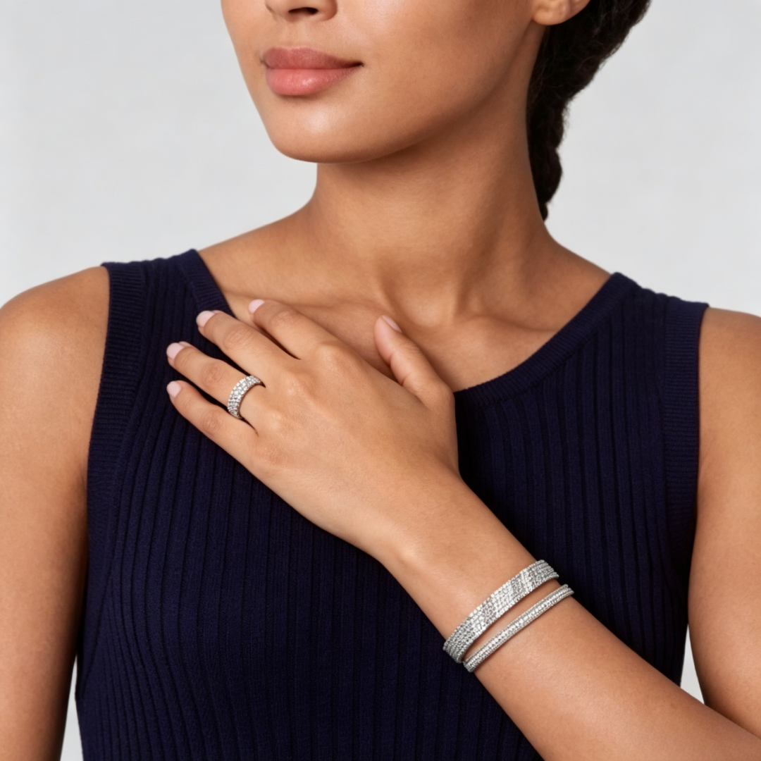 [⭐Seralia] THREE-ROW DIAMOND RING