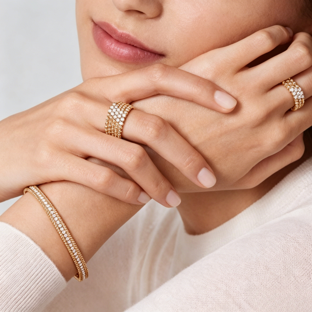 [⭐Seralia] THREE-ROW DIAMOND RING