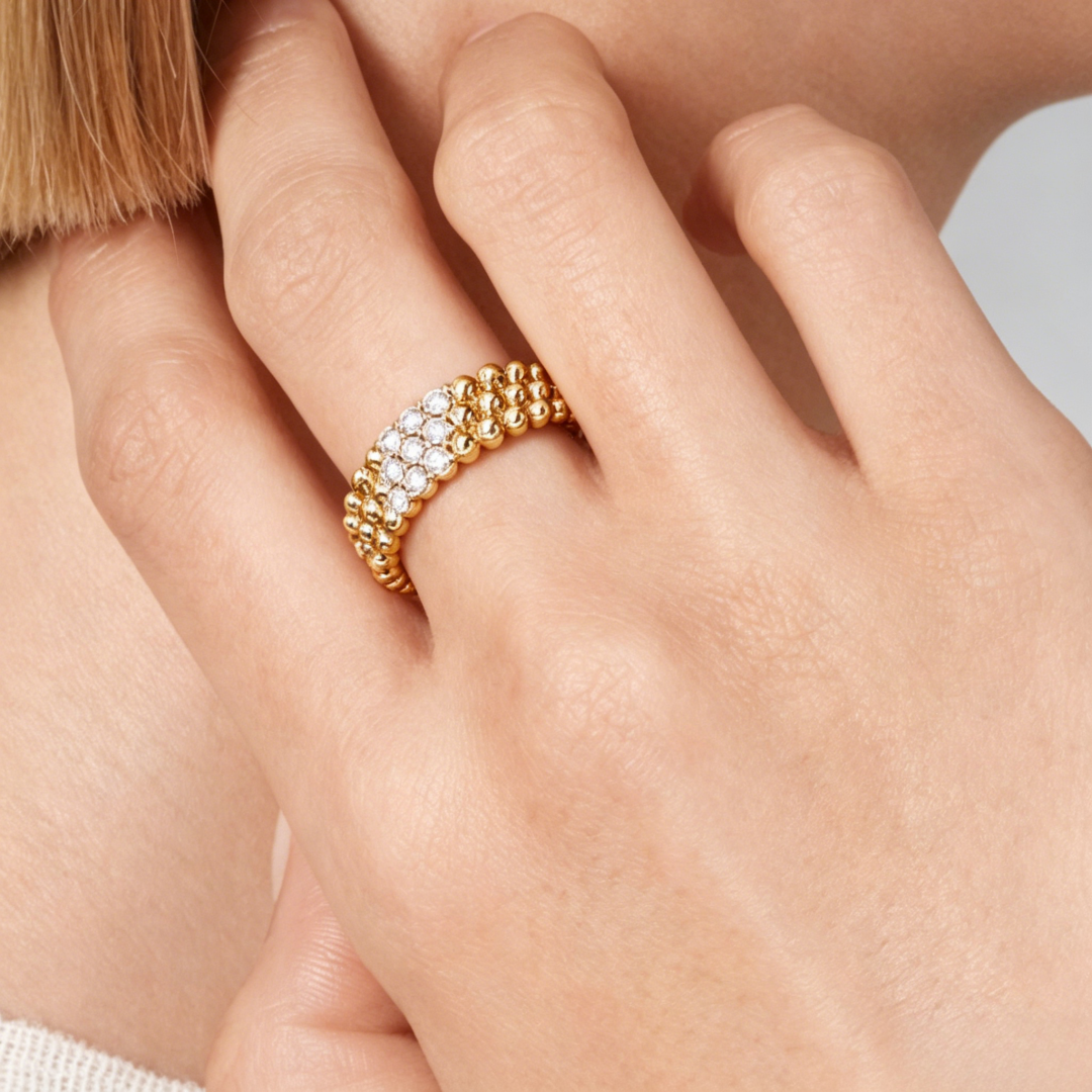[⭐Seralia] THREE-ROW DIAMOND RING
