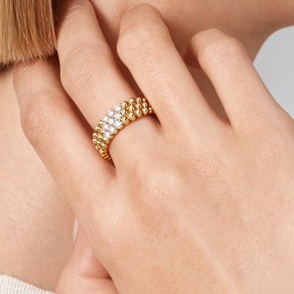 [⭐Seralia] THREE-ROW DIAMOND RING