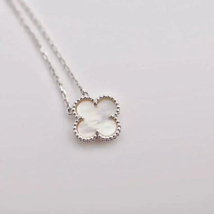 [⭐Seralia]CLOVER  15MM WHITE MOTHER-OF-PEARL SILVER