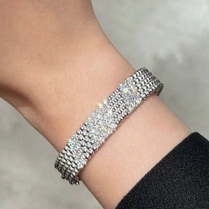 [⭐Seralia]  FIVE-ROW DIAMOND BRACELET