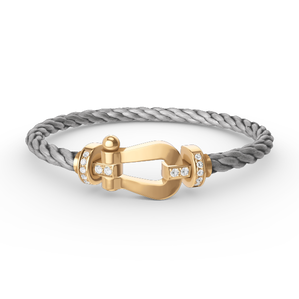 [⭐Seralia]FORCE LARGE HORSESHOE HALF DIAMOND BRACELET GOLD