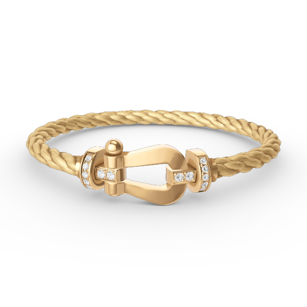 [⭐Seralia]FORCE LARGE HORSESHOE HALF DIAMOND BRACELET GOLD