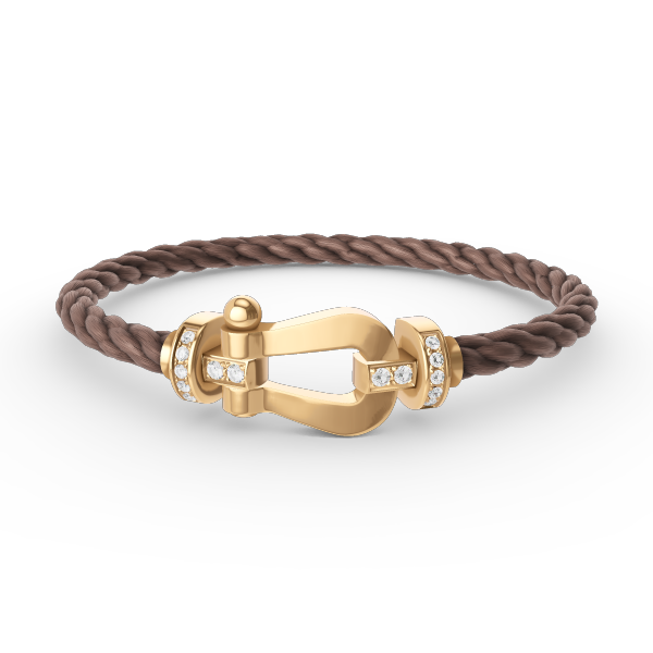 [⭐Seralia]FORCE LARGE HORSESHOE HALF DIAMOND BRACELET GOLD