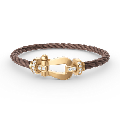 [⭐Seralia]FORCE LARGE HORSESHOE HALF DIAMOND BRACELET GOLD