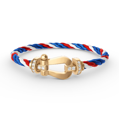 [⭐Seralia]FORCE LARGE HORSESHOE HALF DIAMOND BRACELET GOLD