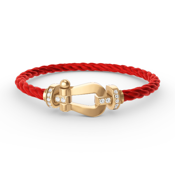 [⭐Seralia]FORCE LARGE HORSESHOE HALF DIAMOND BRACELET GOLD