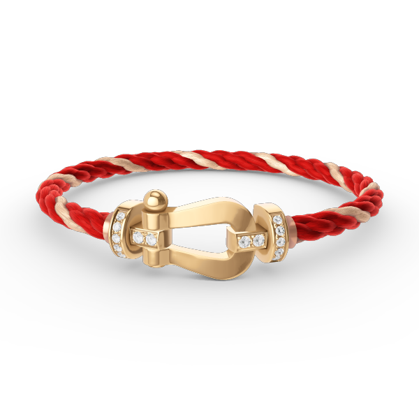 [⭐Seralia]FORCE LARGE HORSESHOE HALF DIAMOND BRACELET GOLD