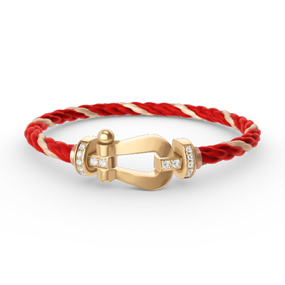 [⭐Seralia]FORCE LARGE HORSESHOE HALF DIAMOND BRACELET GOLD