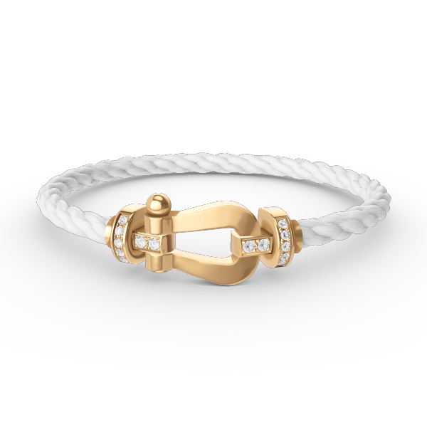[⭐Seralia]FORCE LARGE HORSESHOE HALF DIAMOND BRACELET GOLD