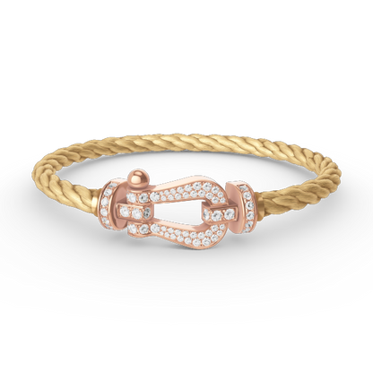 [⭐Seralia]FORCE LARGE HORSESHOE FULL DIAMOND BRACELET ROSE GOLD