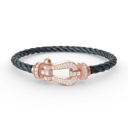[⭐Seralia]FORCE LARGE HORSESHOE FULL DIAMOND BRACELET ROSE GOLD