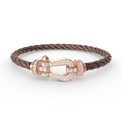 [⭐Seralia]FORCE LARGE HORSESHOE FULL DIAMOND BRACELET ROSE GOLD
