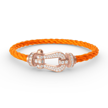 [⭐Seralia]FORCE LARGE HORSESHOE FULL DIAMOND BRACELET ROSE GOLD