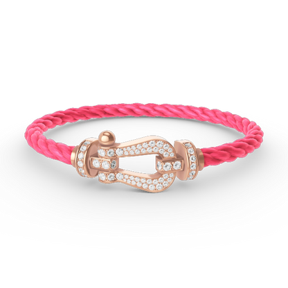 [⭐Seralia]FORCE LARGE HORSESHOE FULL DIAMOND BRACELET ROSE GOLD