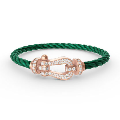 [⭐Seralia]FORCE LARGE HORSESHOE FULL DIAMOND BRACELET ROSE GOLD