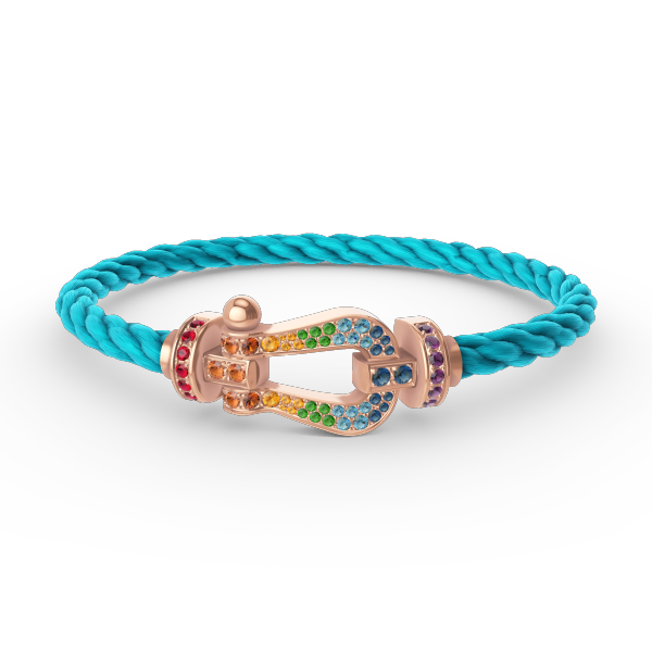 [⭐Seralia]FORCE LARGE HORSESHOE  COLORED DIAMOND BRACELET ROSE GOLD