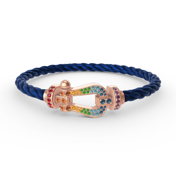 [⭐Seralia]FORCE LARGE HORSESHOE  COLORED DIAMOND BRACELET ROSE GOLD