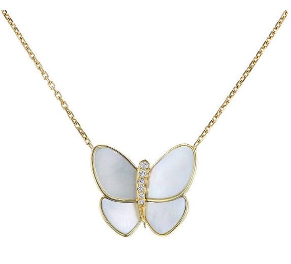[⭐Seralia]BUTTERFLY GOLD MOP DIAMOND NECKLACE