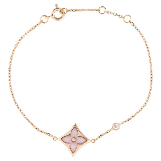 [⭐Seralia]STAR 1 DIAMOND PINK GOLD BRACELET