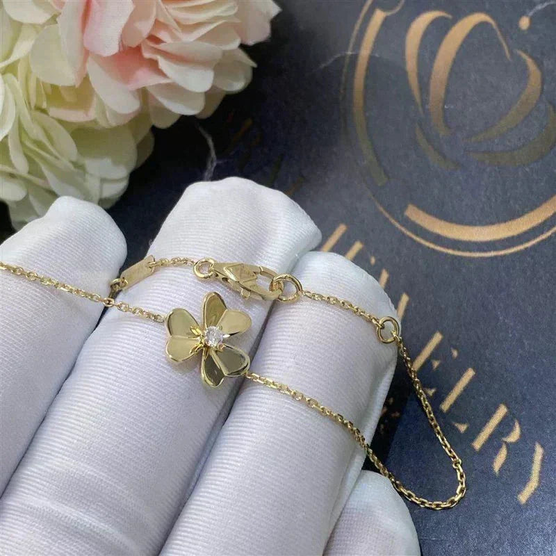 [⭐Seralia]FRIVOLE GOLD FLOWER PINK MALACHITE BRACELET