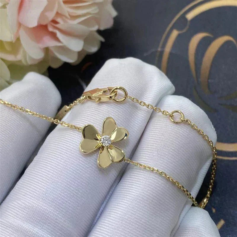 [⭐Seralia]FRIVOLE GOLD FLOWER PINK MALACHITE BRACELET