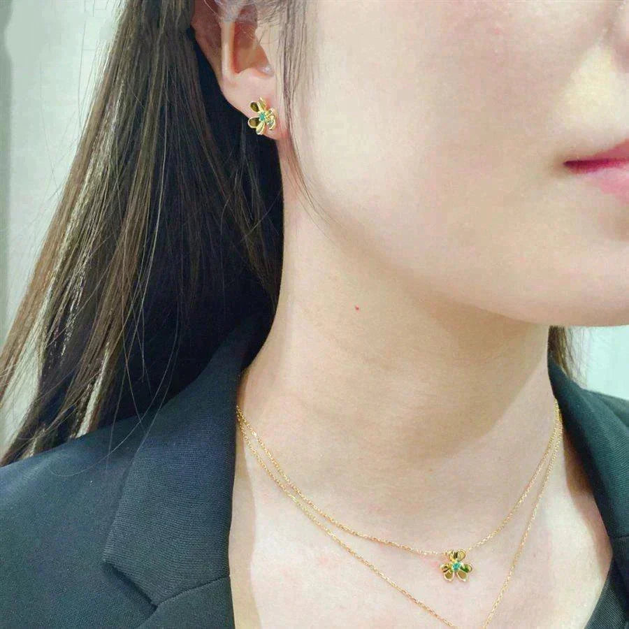 [⭐Seralia]FRIVOLE  FLOWER MALACHITE EARRINGS