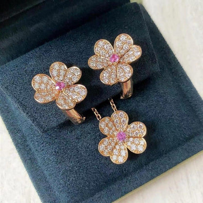[⭐Seralia]FRIVOLE ROSE GOLD FLOWER DIAMOND NECKLACE