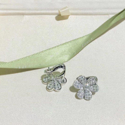 [⭐Seralia]FRIVOLE SILVER FLOWER DIAMOND EARRINGS