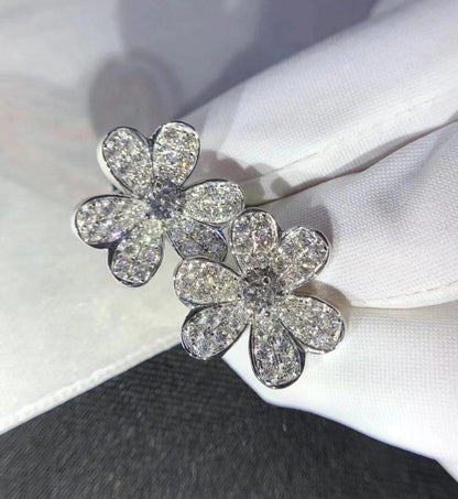 [⭐Seralia]FRIVOLE SILVER FLOWER DIAMOND EARRINGS
