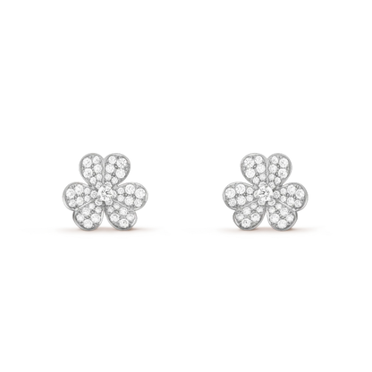[⭐Seralia]FRIVOLE SILVER FLOWER DIAMOND EARRINGS