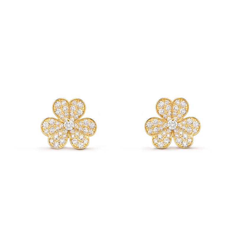 [⭐Seralia]FRIVOLE GOLD FLOWER DIAMOND EARRINGS