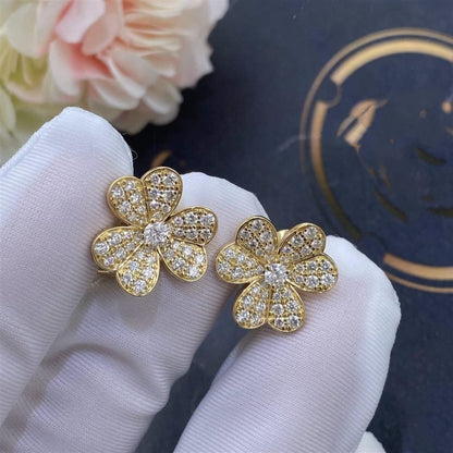 [⭐Seralia]FRIVOLE GOLD FLOWER DIAMOND EARRINGS