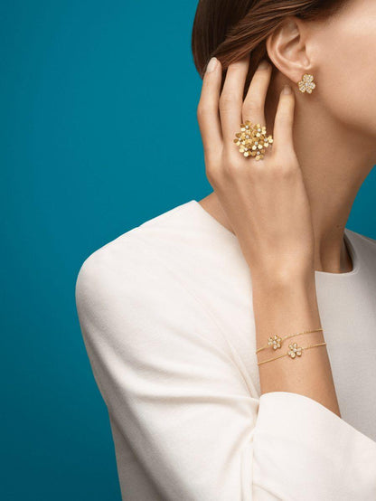 [⭐Seralia]FRIVOLE GOLD FLOWER DIAMOND EARRINGS