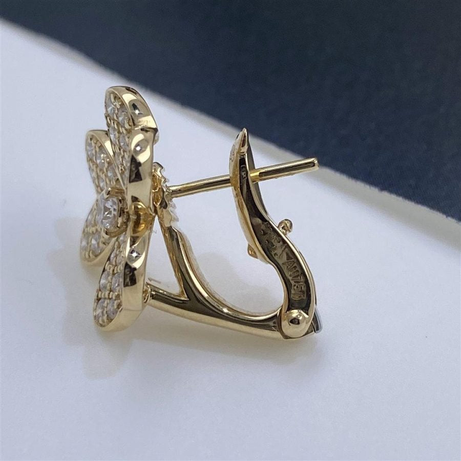 [⭐Seralia]FRIVOLE GOLD FLOWER DIAMOND EARRINGS